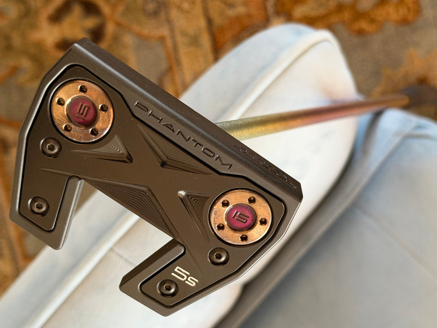 Black, gold, candy purple phantom 5S / brushed rainbow kbs / kangaroo leather 34”