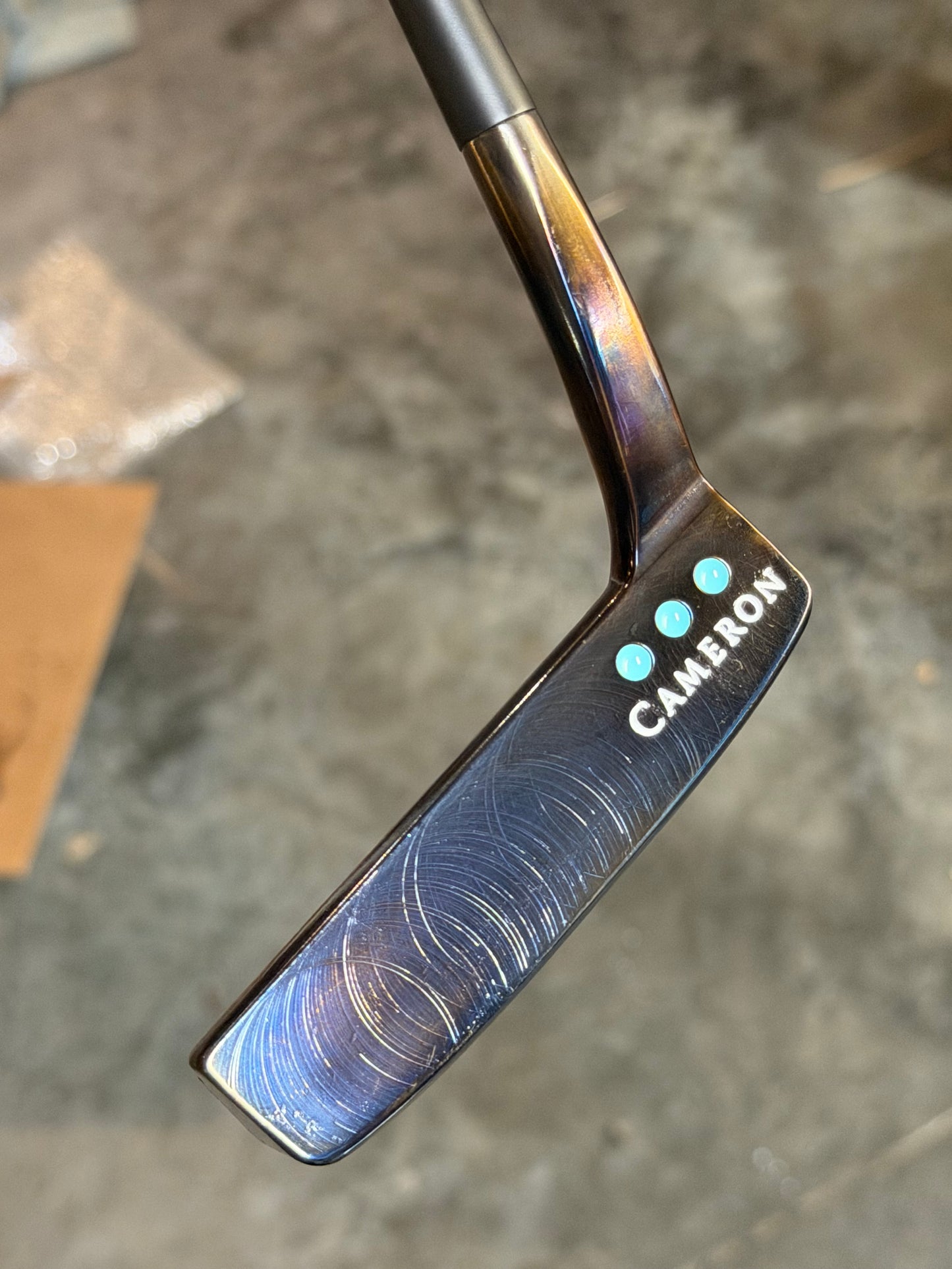 Scotty Cameron pro platinum Del Mar 3.5 Blue Oil Can 34.5”