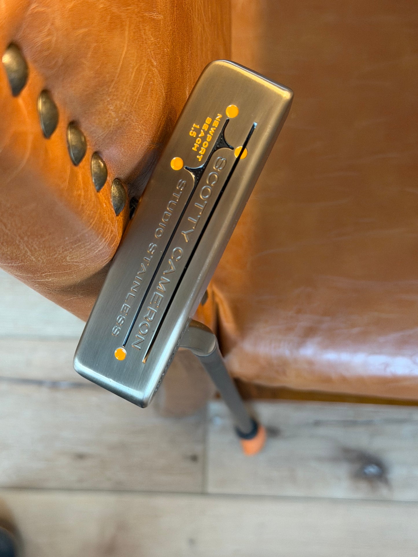 Newport Beach 1.5 / site dot/ tangerine with leather! 34.5”