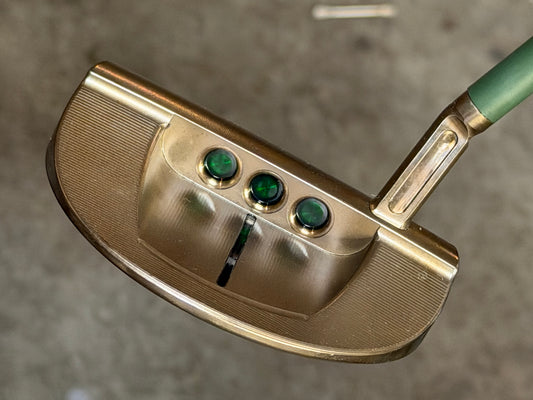 Gorgeous LEFTY Scotty Cameron GoLo 6.5 oil can Candy green + leather 34”
