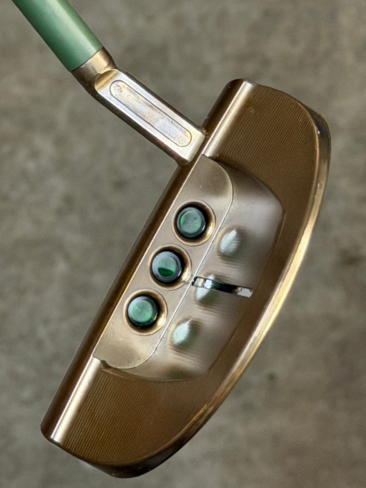 Gorgeous LEFTY Scotty Cameron GoLo 6.5 oil can Candy green + leather 34”