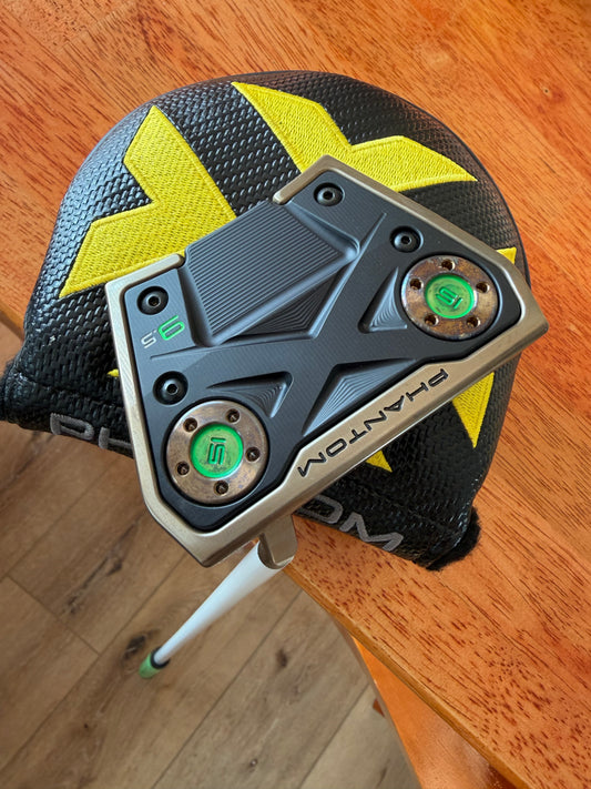 New torched phantom 9.5 - white shaft - fluorescent green - gripmaster 34.5”