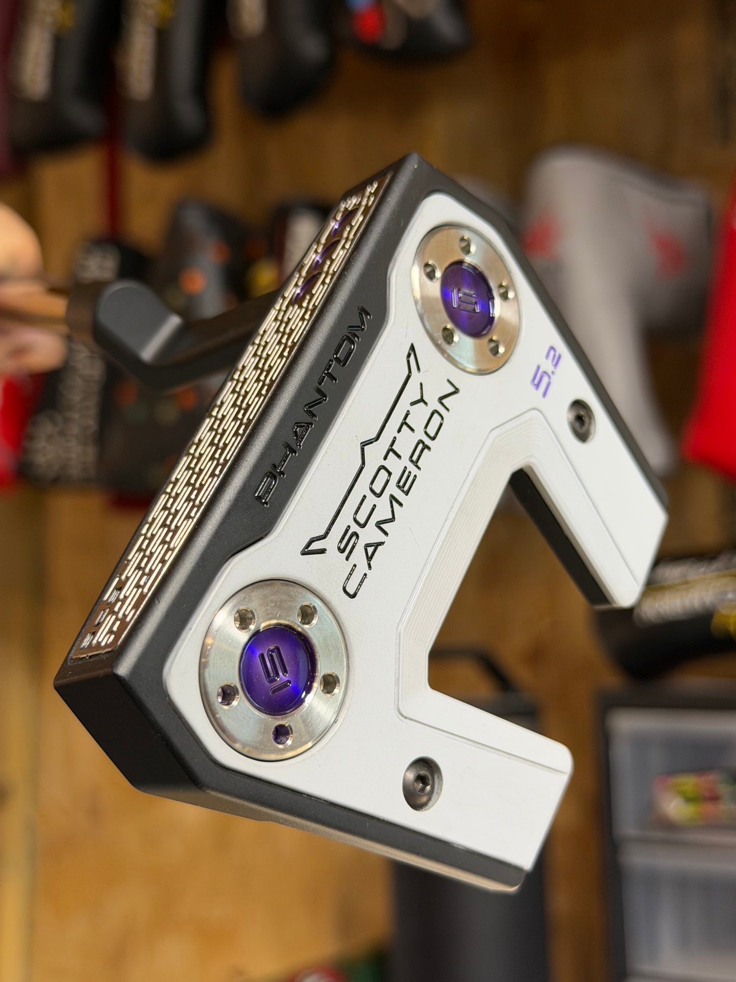 Scotty Cameron 2026 Phantom 5.2 candy purple + rainbow KBS + leather 34”