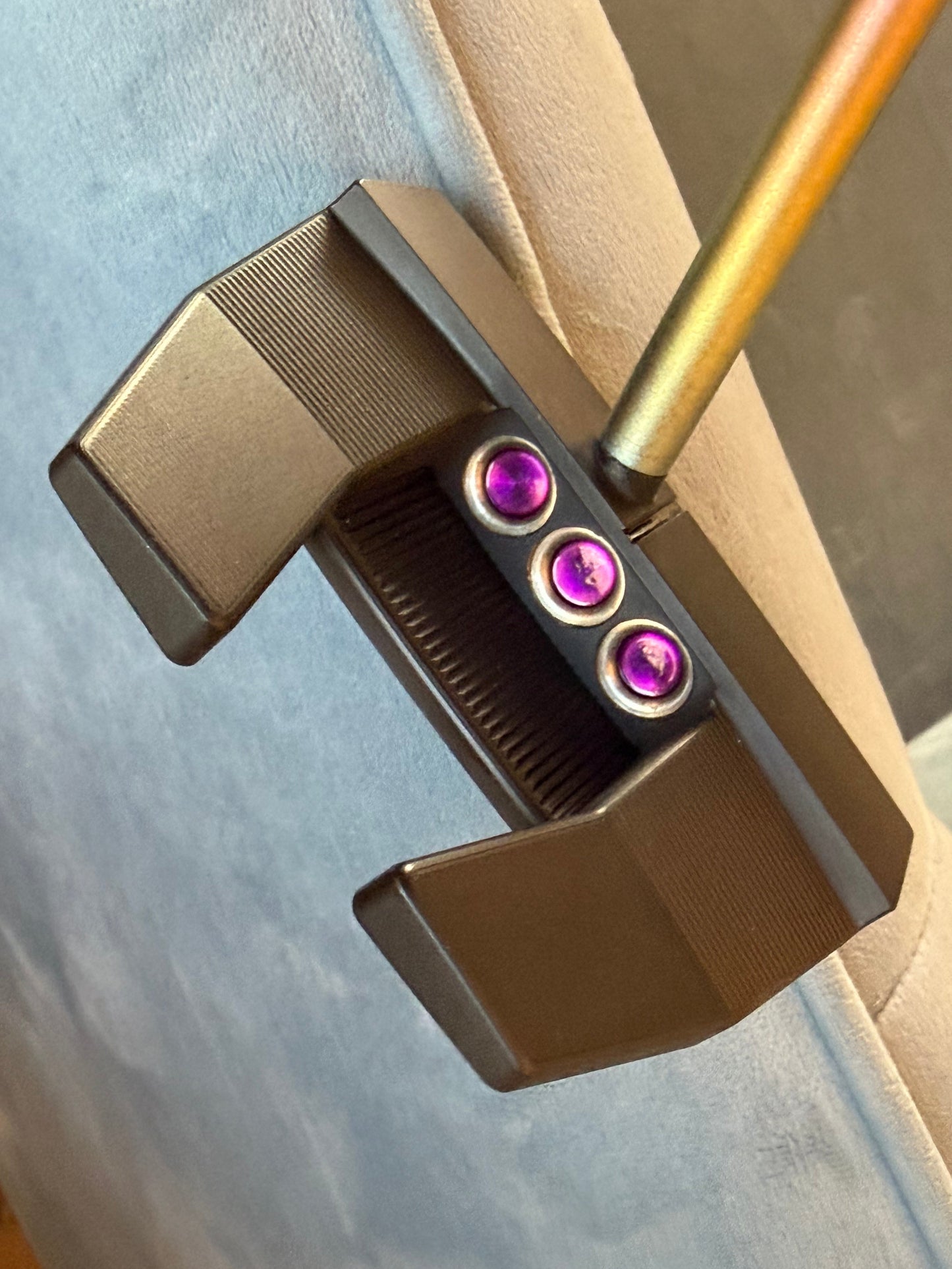 Black, gold, candy purple phantom 5S / brushed rainbow kbs / kangaroo leather 34”