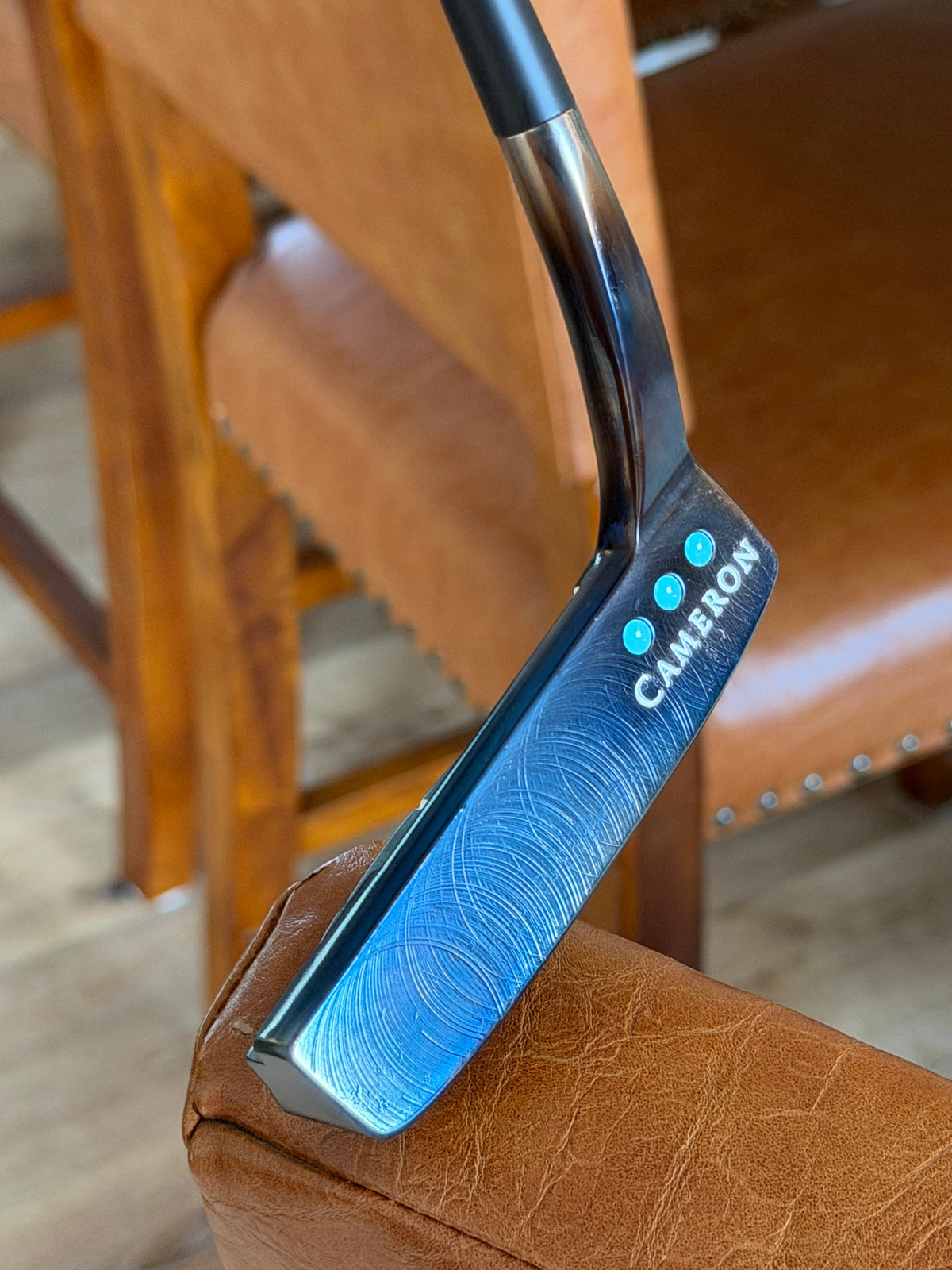Scotty Cameron pro platinum Del Mar 3.5 Blue Oil Can 34.5”