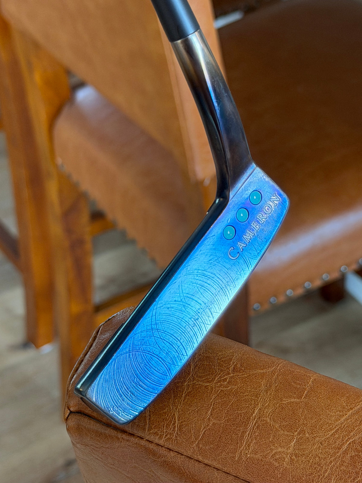 Scotty Cameron pro platinum Del Mar 3.5 Blue Oil Can 34.5”