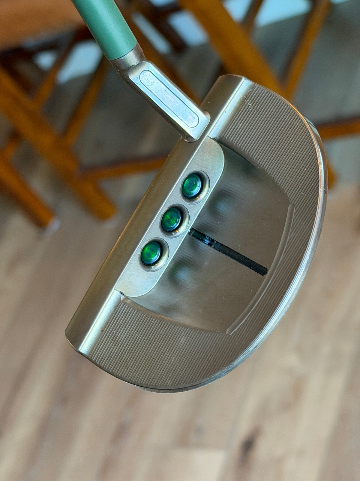 Gorgeous LEFTY Scotty Cameron GoLo 6.5 oil can Candy green + leather 34”