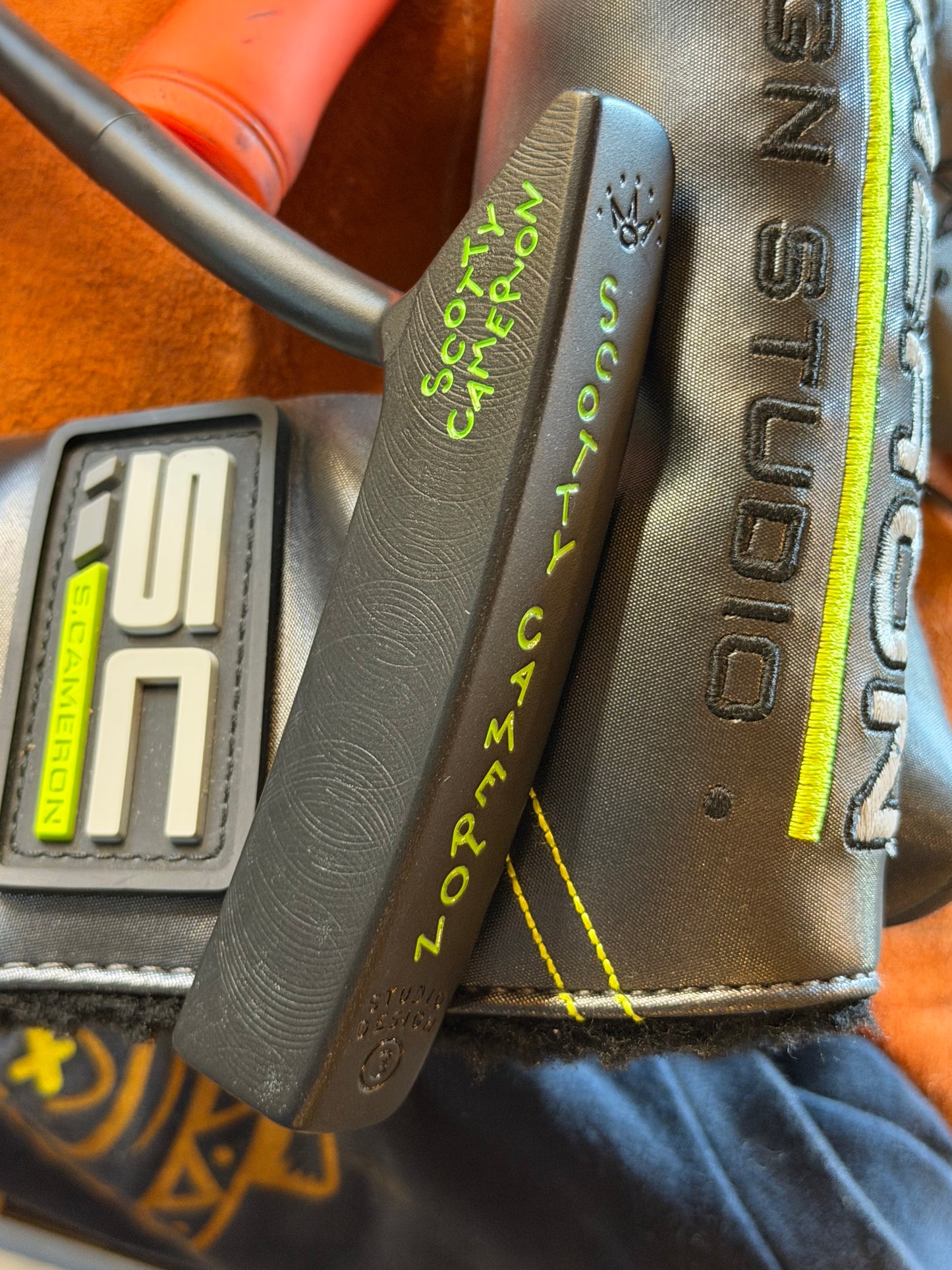 Scotty Cameron Studio Design No. 3 custom black/lime kangaroo 34.5”