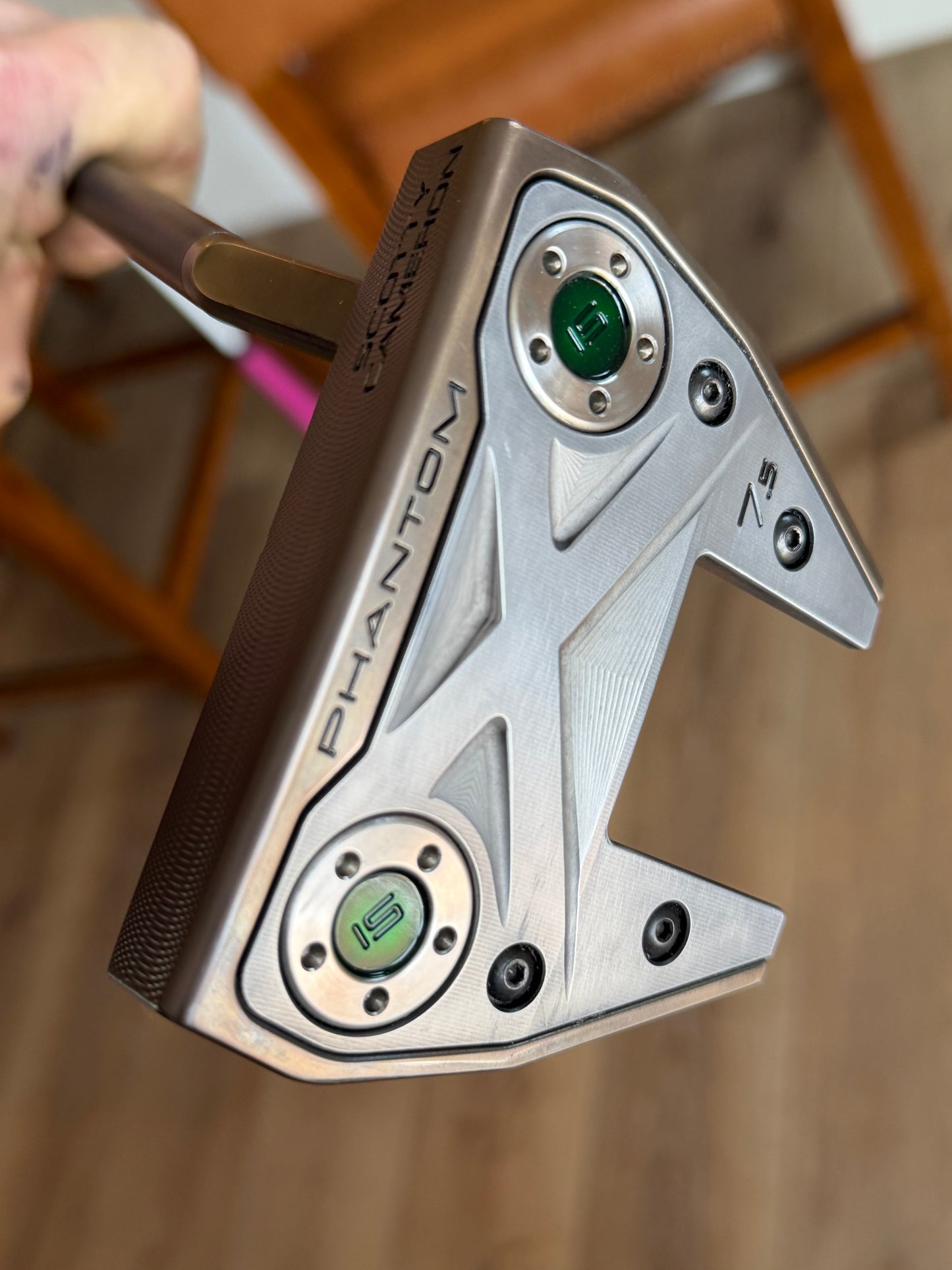 Phantom x7.5 (new) OilCan/aged Satin with candy green 34”