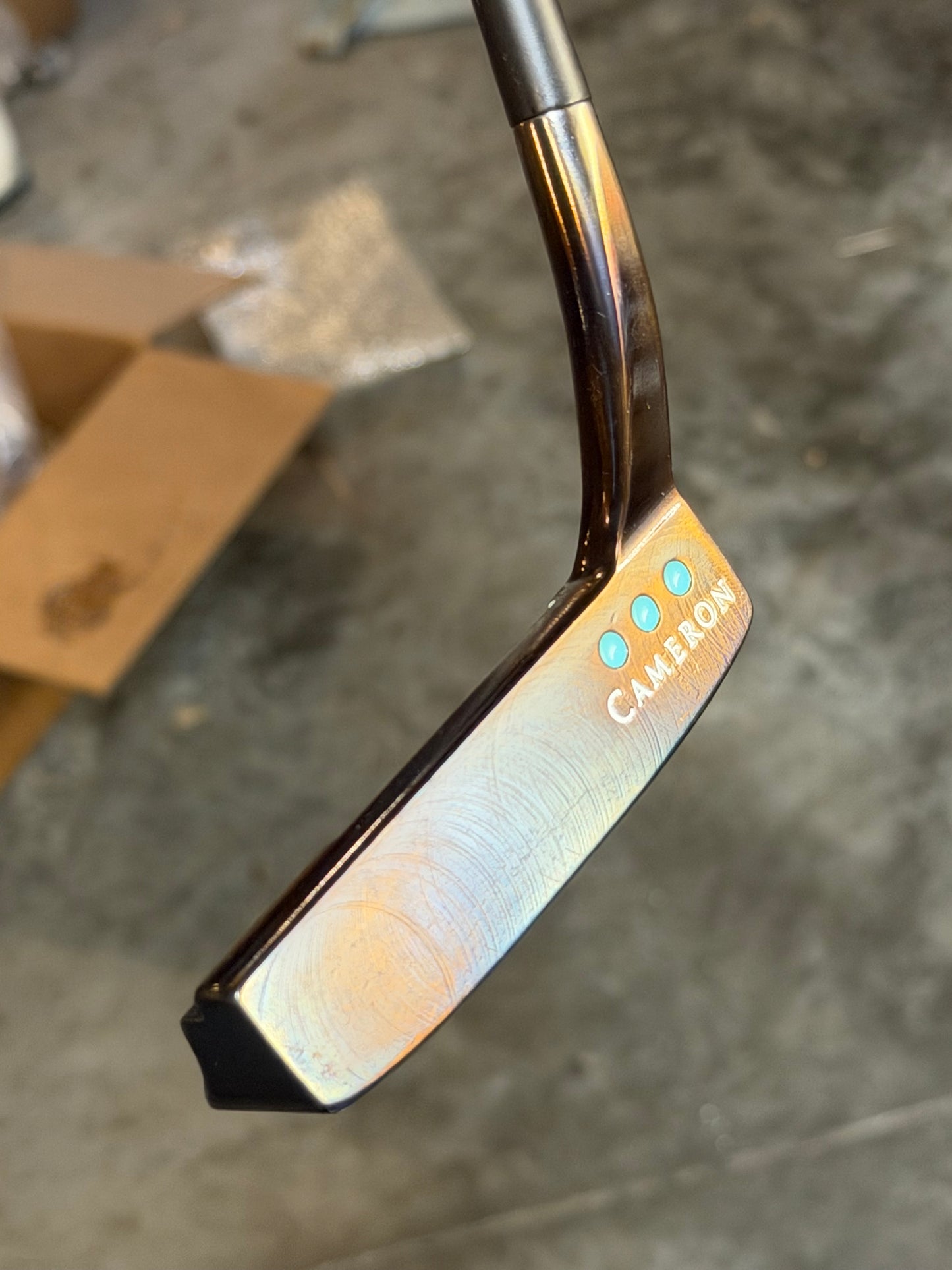 Scotty Cameron pro platinum Del Mar 3.5 Blue Oil Can 34.5”