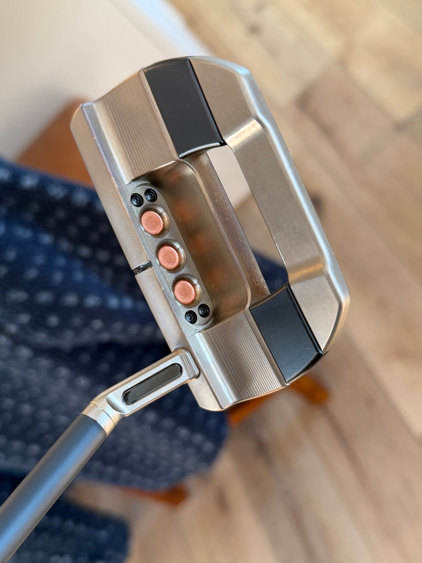 New studio style fastback 1.5 OIL CAN with COPPER milled insert + black shaft @ 34”