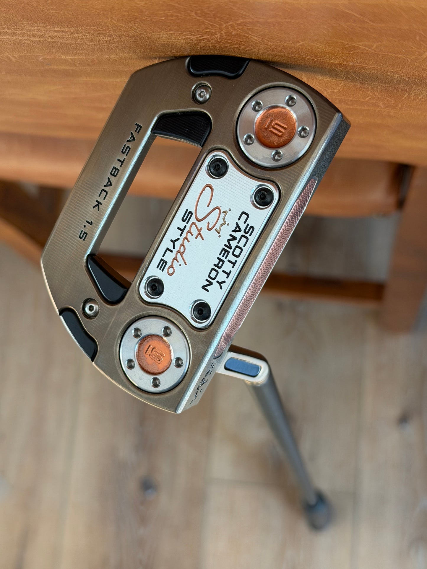 New studio style fastback 1.5 OIL CAN with COPPER milled insert + black shaft @ 34”