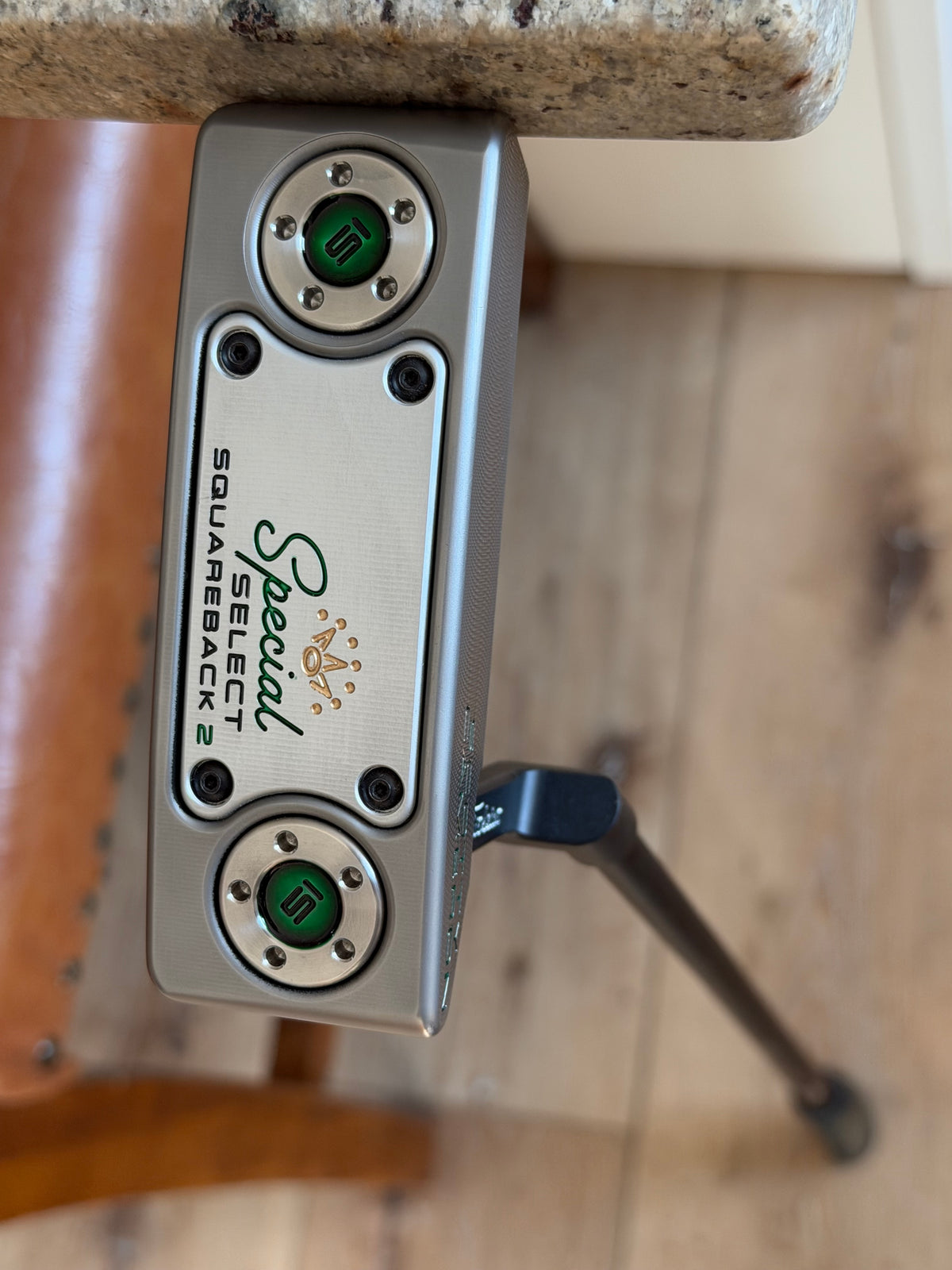 New two-tone Scotty Cameron Squareback 2 KBS GPS STEALTH satin/candy green 34.5”