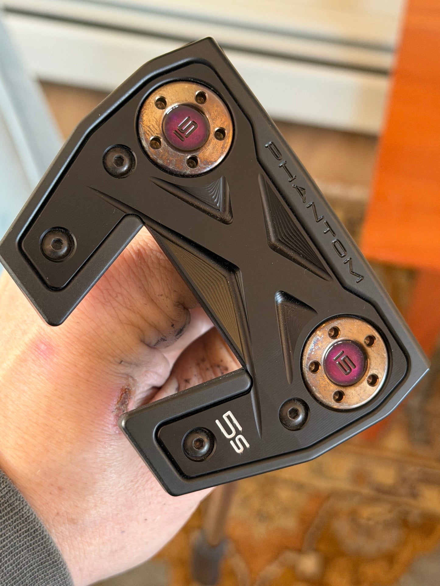 Black, gold, candy purple phantom 5S / brushed rainbow kbs / kangaroo leather 34”