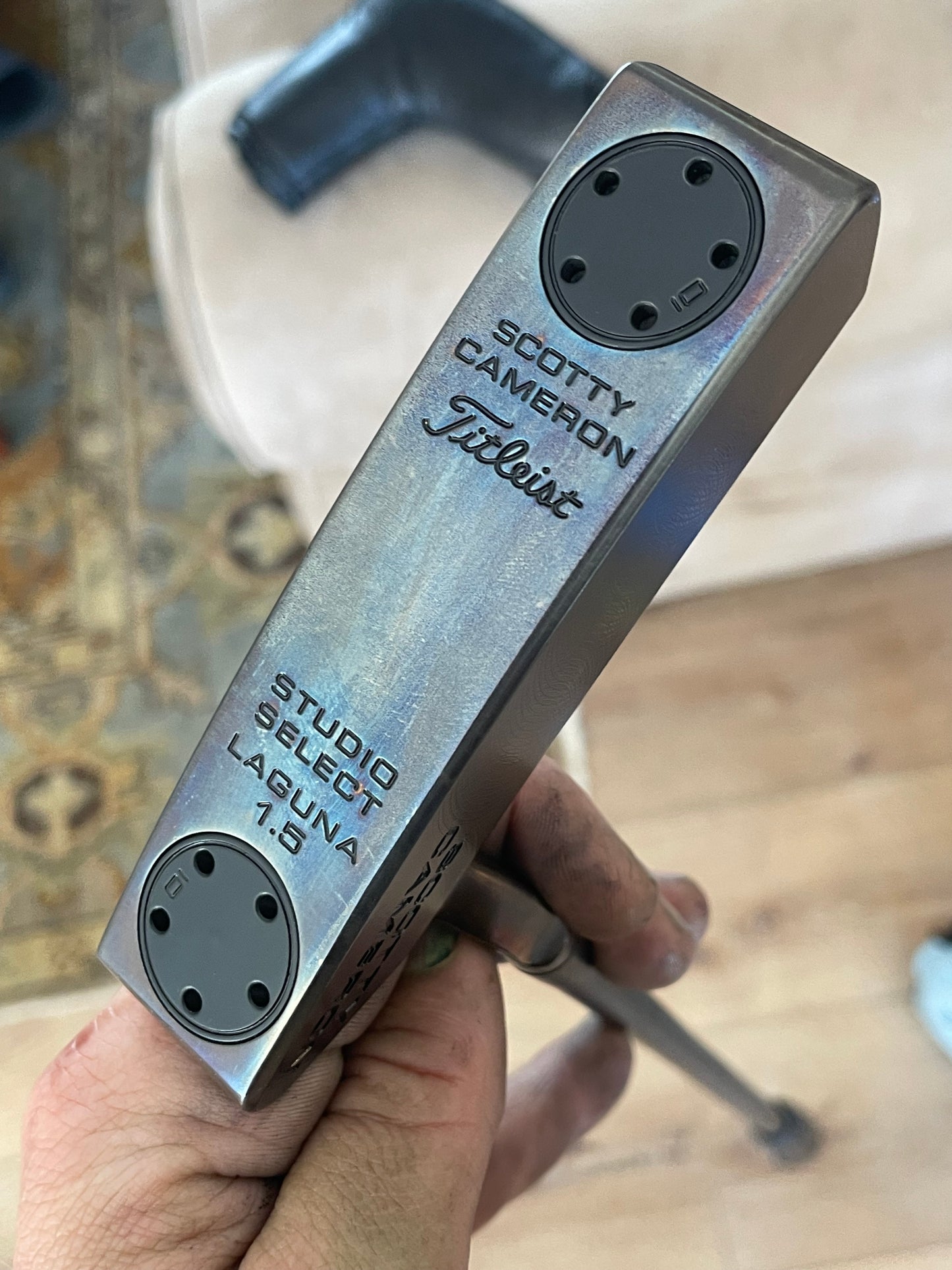 Scotty Laguna Studio Select 1.5 - oil can- 35" with limited black cabretta leather grip/cover